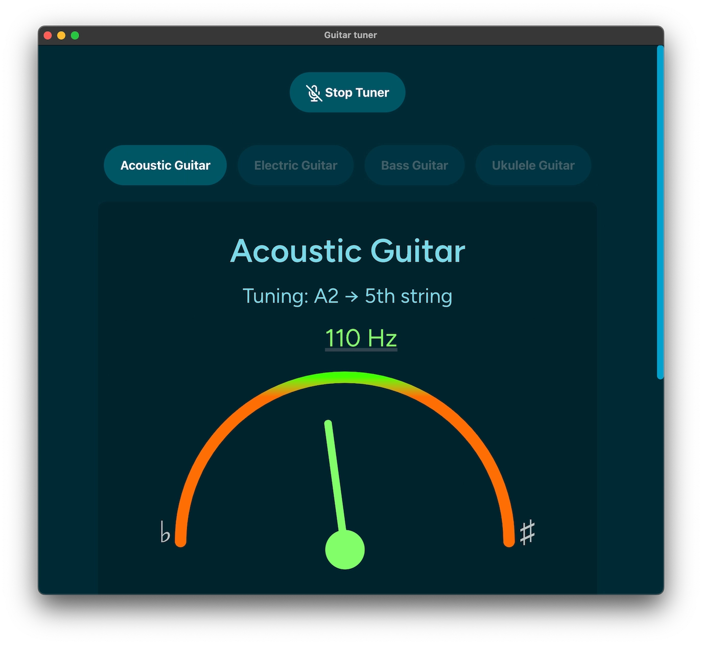 Guitar tuner screenshot