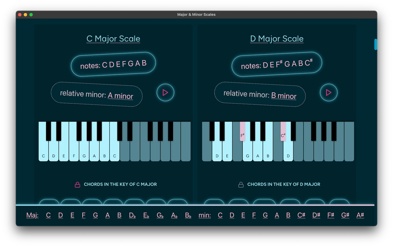 Major & Minor Scales screenshot