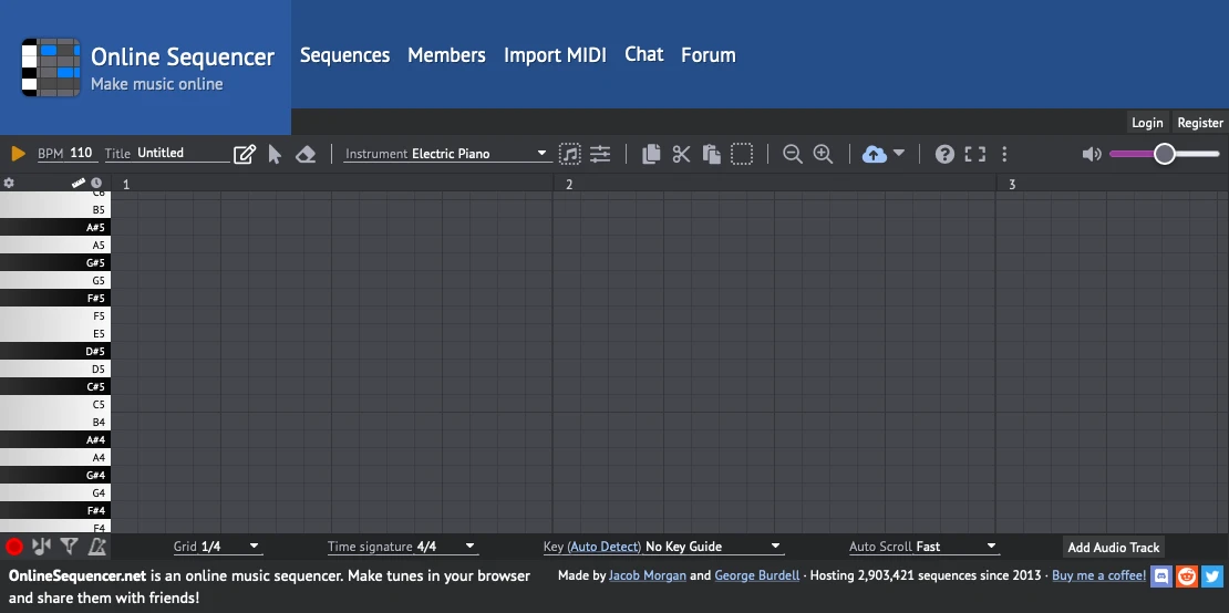 Screenshot: Online Sequencer