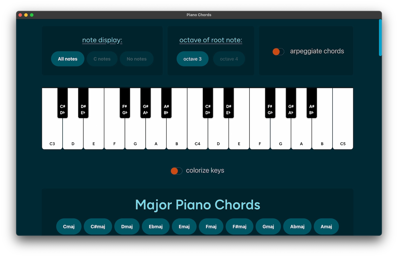 Piano Chords screenshot