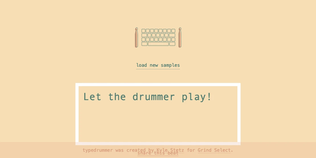 Screenshot: typedrummer
